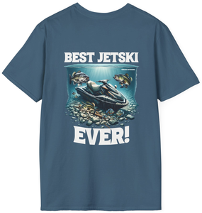 Vimage Outdoors Fishing T-Shirt: Best Jetski Ever! in White Text