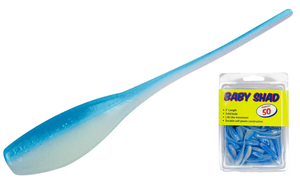 Baby Shad 2" 50pk: Blue Ghost Glow