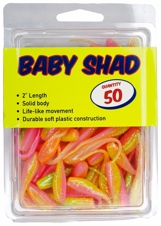 Baby Shad 2" 50pk: Electric Chicken Glow