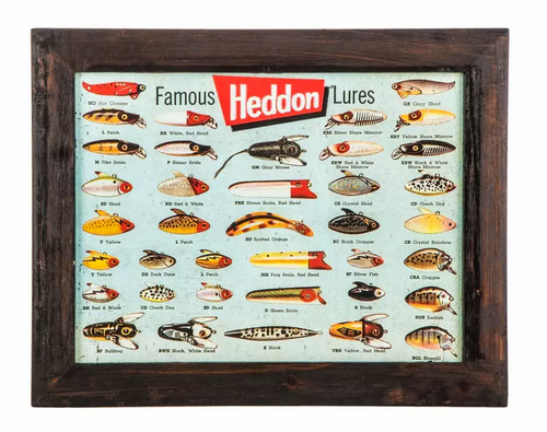 Heddon Famous Fishing Lures Sign - Vimage Outdoors