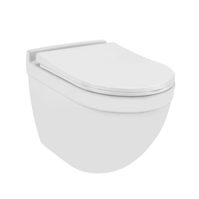 Solo - Rimless, Blind Installation Wall Hung WC with UF Soft Close Slim Seat Cover 1