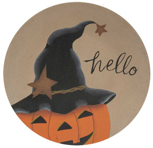 Hello Jack-O'Lantern Wooden Decorative Plates Hello Jack-O'Lantern Wooden Decorative Plates