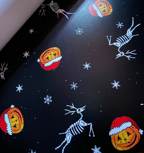 Pumpkin and Skeleton Reindeer Gift Wrap Pumpkin and Skeleton Reindeer Gift Wrap