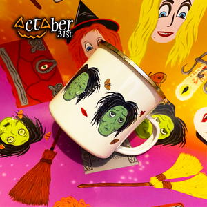 The Many Faces of Billy Butcherson Enamel Mug The Many Faces of Billy Butcherson Enamel Mug