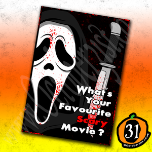 What's Your Favourite Scary Movie Bloody A5 Print What's Your Favourite Scary Movie Bloody A5 Print