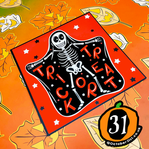 Trick or Treat Skeleton Vintage Halloween Print Trick or Treat Skeleton Vintage Halloween Print