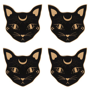Mystic Mog Cat Face Coaster Set Mystic Mog Cat Face Coaster Set