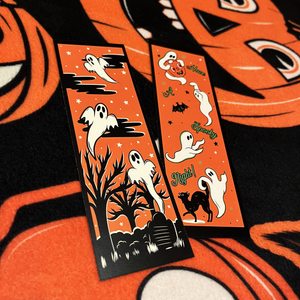 Ghosts In The Graveyard Vintage Halloween Bookmark