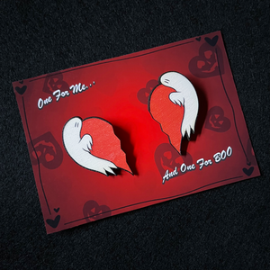 Wooden Ghost Heart Brooches Wooden Ghost Heart Brooches