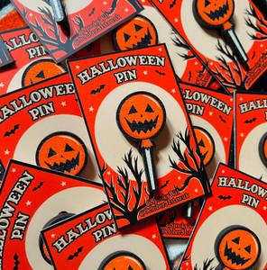 Halloween Lolly Wooden Brooch Halloween Lolly Wooden Brooch