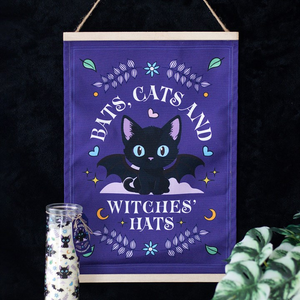Bats Cats and Witches Hats Wall Hanging