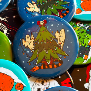 Festive Ghosts Large Badge