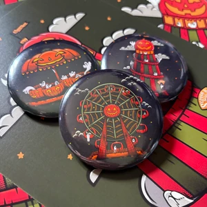 The Halloween Fair Ferris Wheel Large Badge 