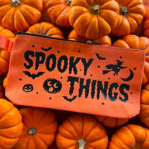 Spooky Things Orange Pencil Case/Makeup Bag