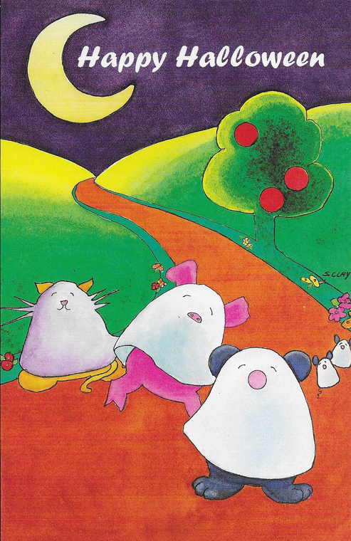 Mice Ghosts Halloween Greeting Card