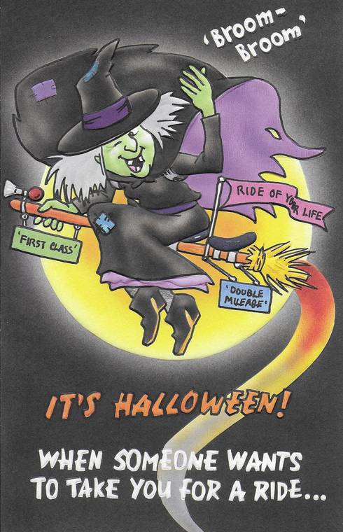 Take A Ride Halloween Greeting Card