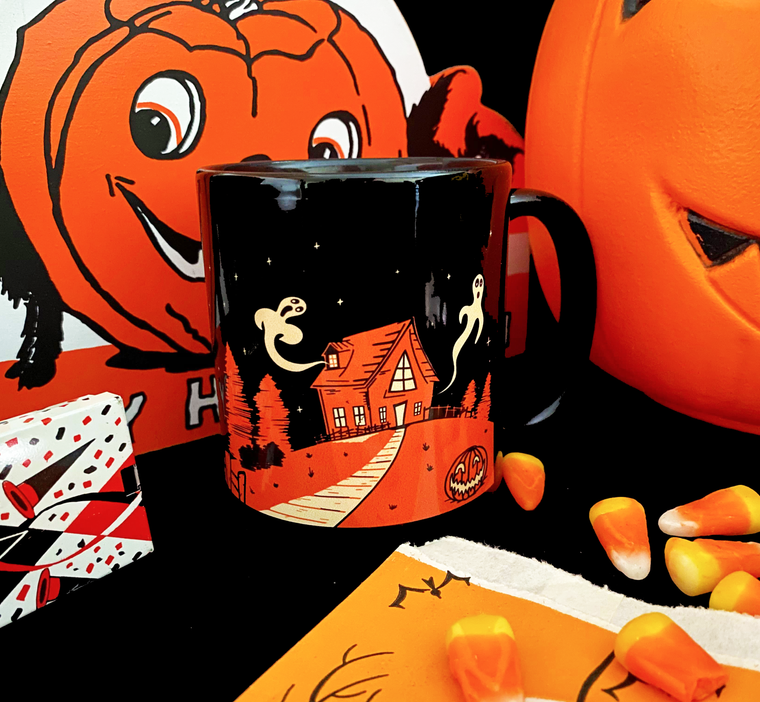 Vintage Style Haunted House Mug