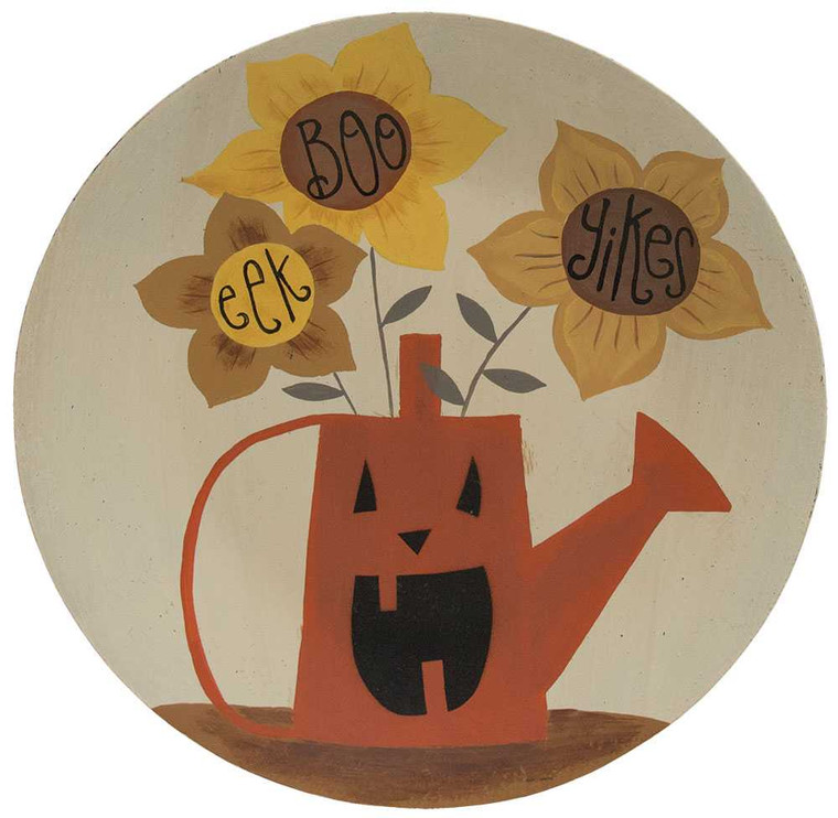 Boo Eek Yikes Pumpkin Wooden Decorative Plates