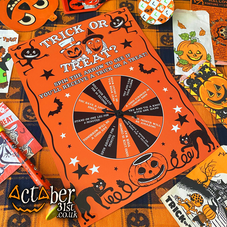 Trick or Treat Vintage Halloween Inspired Tin Spinner Game (UK ONLY)