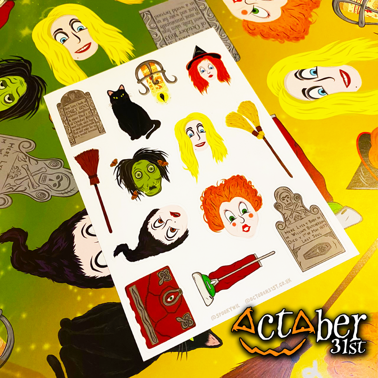 It's Just A Bunch of Hocus Pocus A5 Vinyl Sticker Sheet