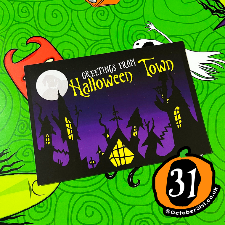 Greetings From Halloween Town A6 Postcard