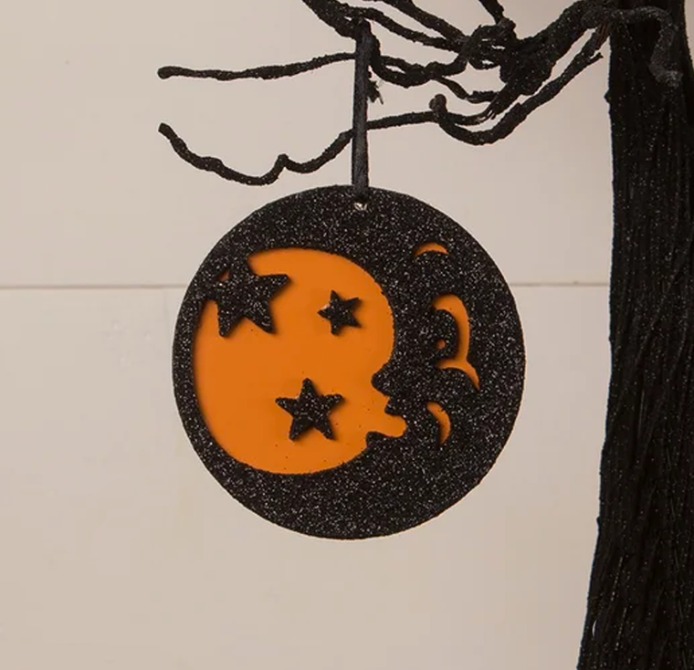 Black Moon Glittery MDF Ornament from Johanna Parker