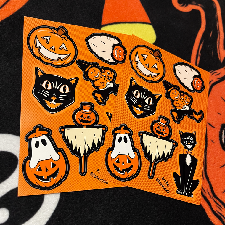 Vintage Halloween 2023 Sticker Sheet