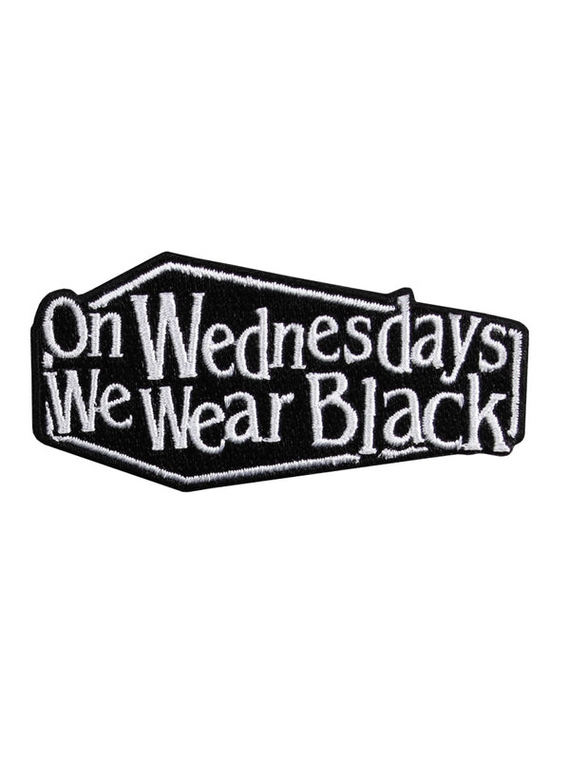 On Wednesday's We Wear Black Iron On Patch