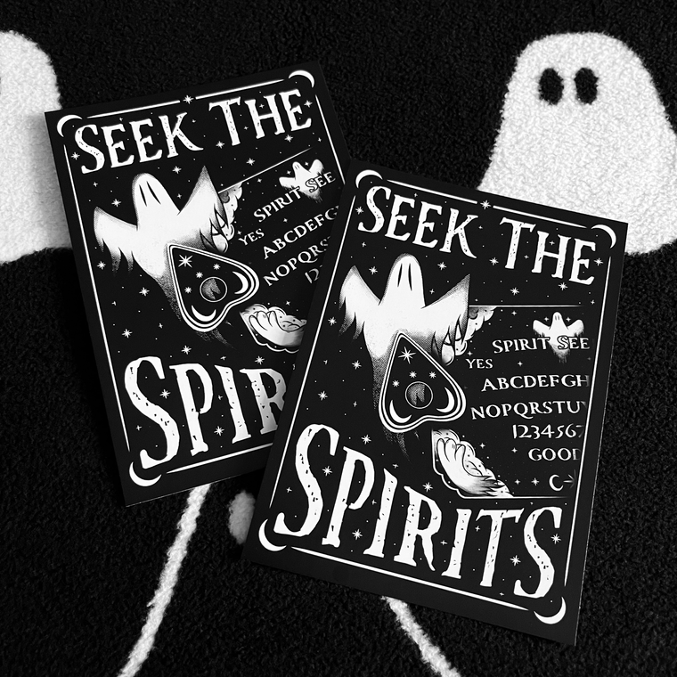 Seek The Spirits Ghost Postcard