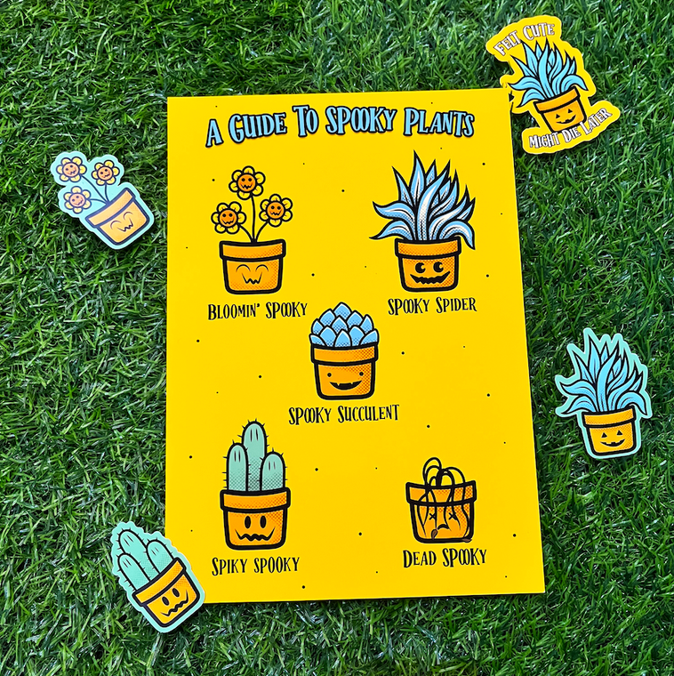 A Guide To Spooky Plants A5 Print