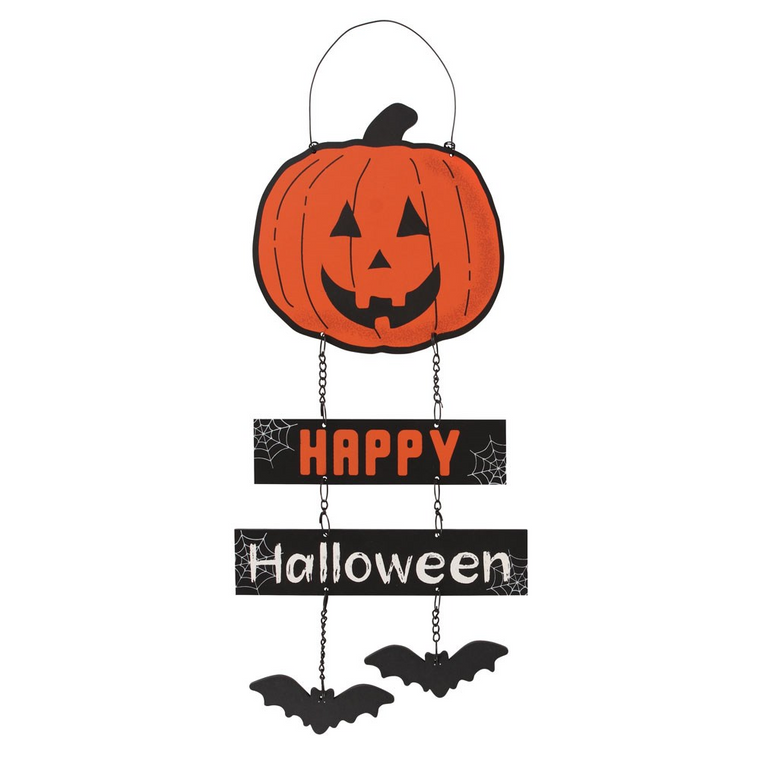 Happy Halloween Pumpkin Chain Hanging Sign