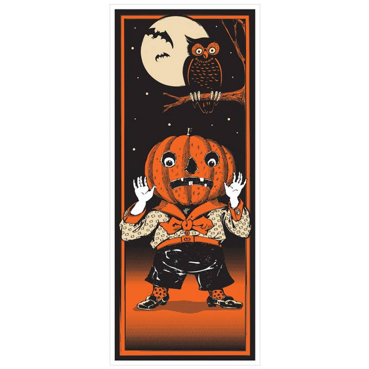 Vintage Halloween Door Cover Jack-O-Lantern Goblin With Owl Beistle