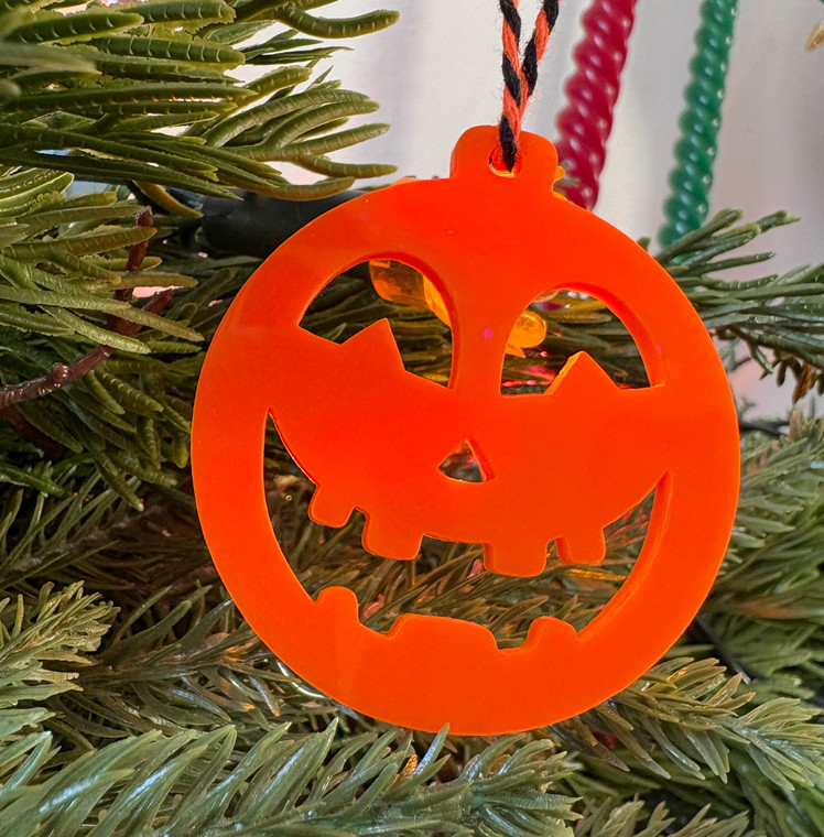 Happy Pumpkin Acrylic Creepmas Bauble