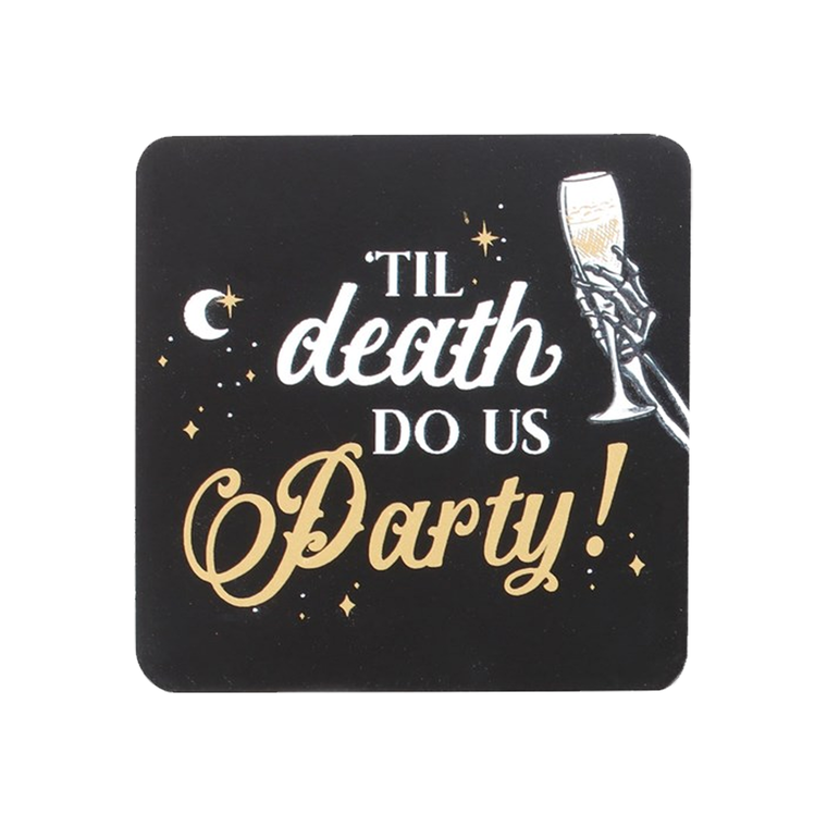Til Death Do Us Party Skeleton Coaster