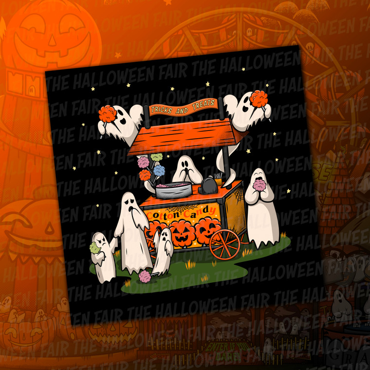 The Halloween Fair Cotton Candy Square Print