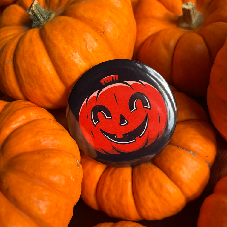 Grinning Jack Vintage Halloween Badge