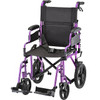 LIGHTWEIGHT TRANSPORT CHAIR WITH 12" REAR WHEELS, LOCKING HAND BRAKES, FLIP UP DESK ARMS