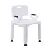 Bath Bench Removable Arm Rail Plastic Frame Removable Back 21-1/4 Inch Seat Width