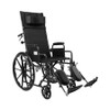 Reclining Wheelchair McKesson Desk Length Arm Swing-Away Elevating Legrest Black Upholstery 18 Inch Seat Width Adult 300 lbs. Weight Capacity