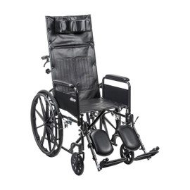 Silver Sport Recliner with Vinyl Upholstery - 16" Seat Width, Full Arms Silver Sport Recliner with Vinyl Upholstery - 16" Seat Width, Full Arms