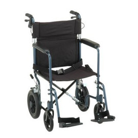 TRANSPORT CHAIR- 20 INCH LIGHTWEIGHT WITH HAND BRAKES & SWINGAWAY FOOTRESTS