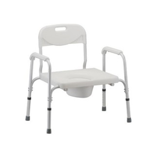 BARIATRIC COMMODE WITH BACK & EXTRA WIDE SEAT