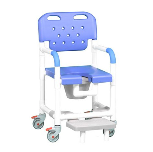 Platinum Shower Chair Commode w/Slideout Footrest