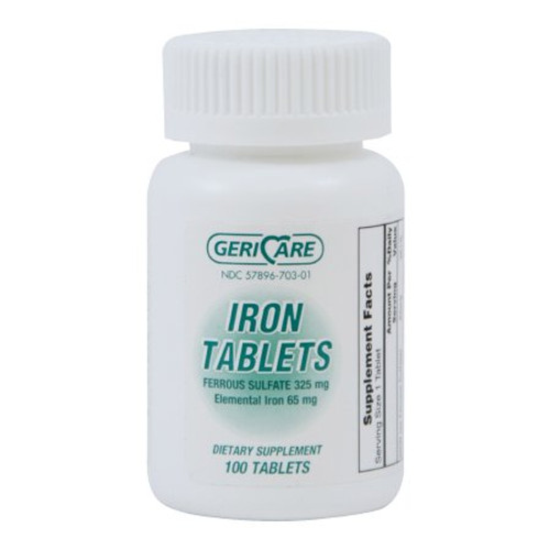 Mineral Supplement Geri-Care Iron 325 mg Strength Tablet 100 per Bottle