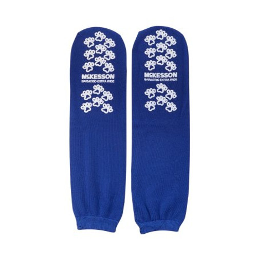 Slipper Socks McKesson Terries™ Bariatric / Extra Wide Royal Blue Above the Ankle -  Case of 48