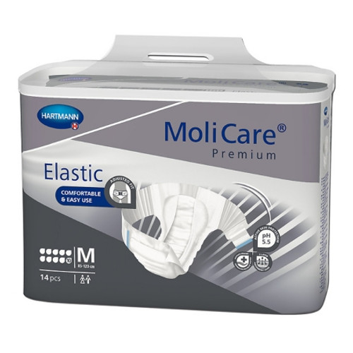 Unisex Adult Incontinence Brief MoliCare® Premium Elastic 10D Medium Disposable Heavy Absorbency