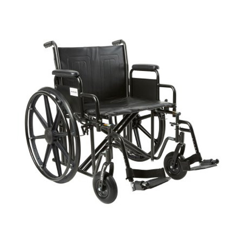 Bariatric Wheelchair McKesson Dual Axle Desk Length Arm Swing-Away Footrest Black Upholstery 22 Inch Seat Width Adult 450 lbs. Weight Capacity