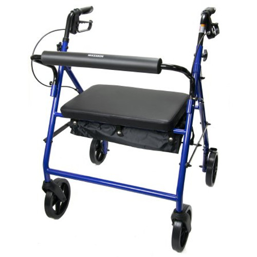 Bariatric 4 Wheel Rollator Heavy Duty / Folding Steel Frame