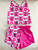 Paperbag Waist Shortie Set (Pink Floral Bratz Checks)