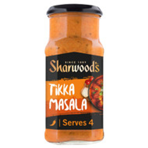 Sharwood's Tikka Masala Cooking Sauce 400g 
A classic medium heat blend of tomatoes, yoghurt & cream
ALLERGENS: Milk Sharwood's Tikka Masala Cooking Sauce 400g 
A classic medium heat blend of tomatoes, yoghurt & cream
ALLERGENS: Milk